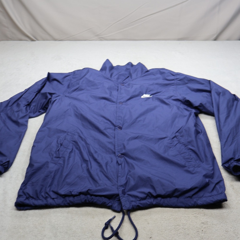 Nike Sportswear Jacket Men Small Blue Lined Snap Front Light Coaches Windbreaker